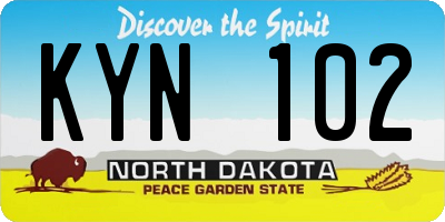 ND license plate KYN102