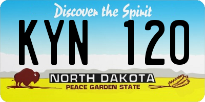 ND license plate KYN120