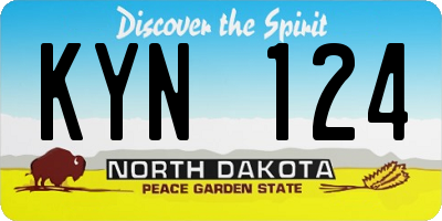 ND license plate KYN124