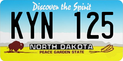 ND license plate KYN125