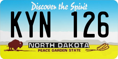 ND license plate KYN126