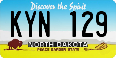 ND license plate KYN129