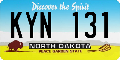 ND license plate KYN131
