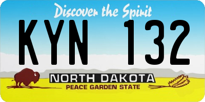 ND license plate KYN132