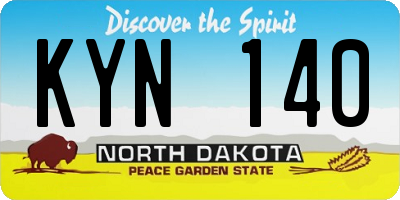 ND license plate KYN140