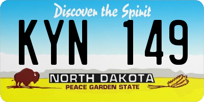 ND license plate KYN149