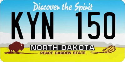 ND license plate KYN150