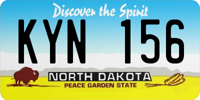 ND license plate KYN156