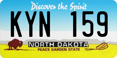 ND license plate KYN159