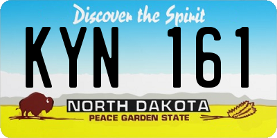 ND license plate KYN161