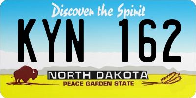 ND license plate KYN162