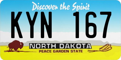 ND license plate KYN167