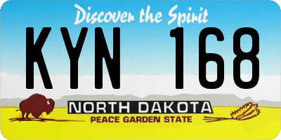 ND license plate KYN168