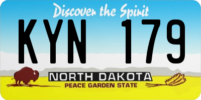 ND license plate KYN179