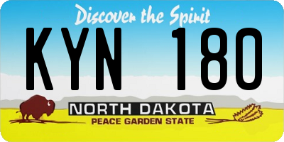 ND license plate KYN180