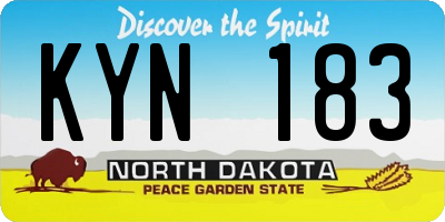 ND license plate KYN183