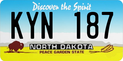 ND license plate KYN187