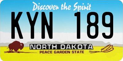 ND license plate KYN189