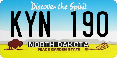 ND license plate KYN190