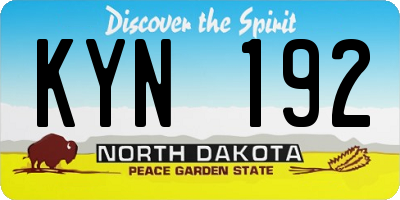 ND license plate KYN192