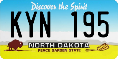 ND license plate KYN195