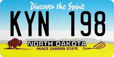 ND license plate KYN198