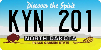 ND license plate KYN201