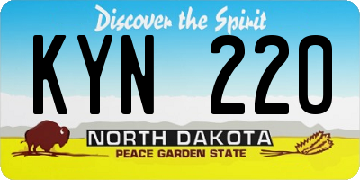 ND license plate KYN220