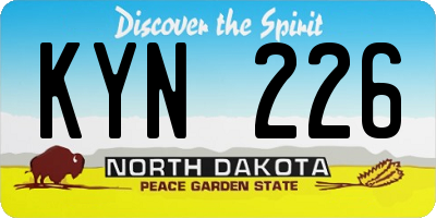 ND license plate KYN226