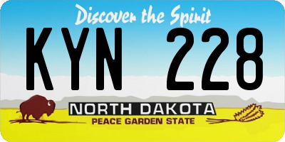 ND license plate KYN228