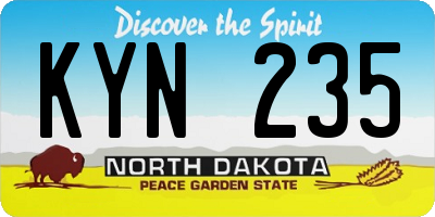 ND license plate KYN235