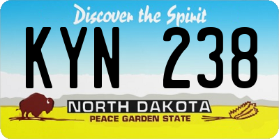 ND license plate KYN238