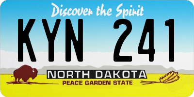 ND license plate KYN241