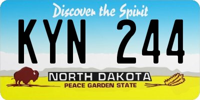 ND license plate KYN244