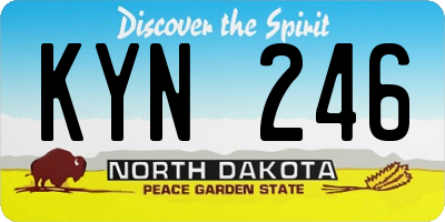 ND license plate KYN246