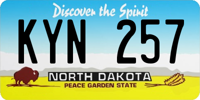 ND license plate KYN257
