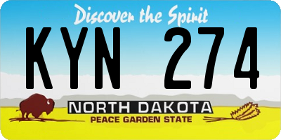 ND license plate KYN274