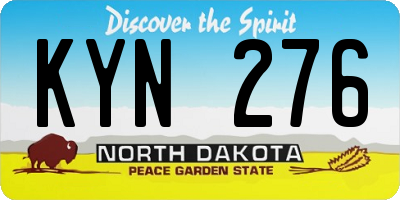 ND license plate KYN276