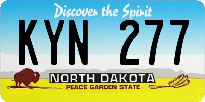 ND license plate KYN277