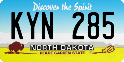 ND license plate KYN285