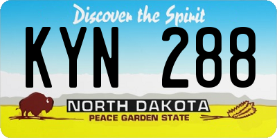ND license plate KYN288