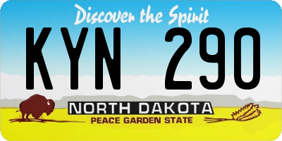 ND license plate KYN290