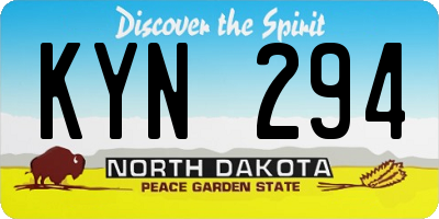 ND license plate KYN294
