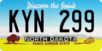 ND license plate KYN299