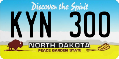 ND license plate KYN300