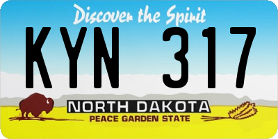 ND license plate KYN317