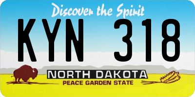 ND license plate KYN318