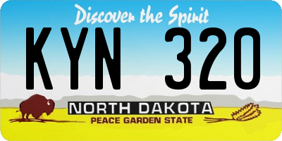 ND license plate KYN320