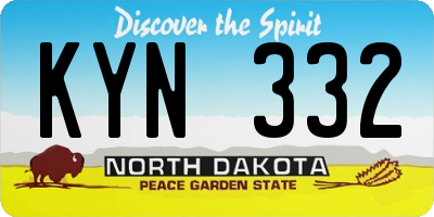 ND license plate KYN332