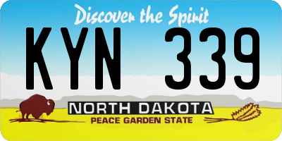 ND license plate KYN339